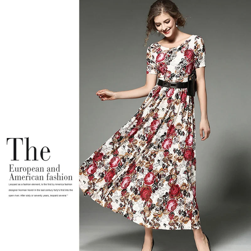 Женское кружевное платье с цветочным принтом 2018 новое летнее модное винтажное