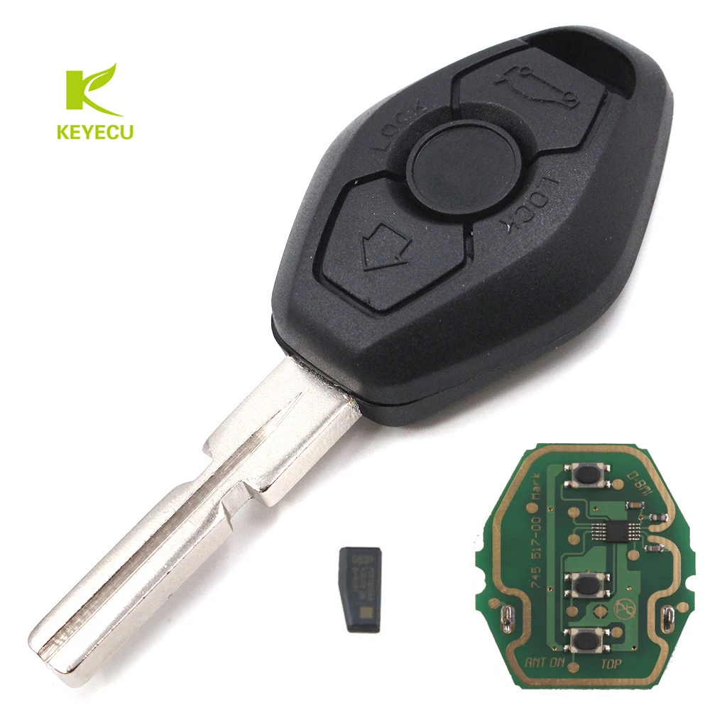 KEYECU 10 шт. EWS 3 кнопки дистанционного ключа Fob 315/433 МГц ID44 ДЛЯ BMW 5 7 серия 325 330 318 525 530 540