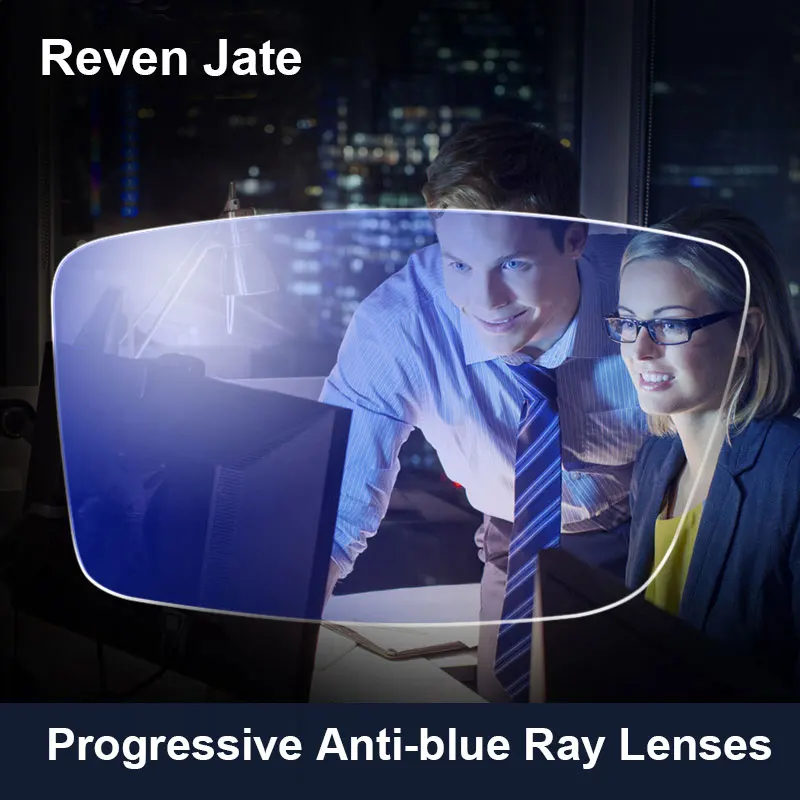 Gafas ópticas graduadas antirayos azules, lentes multifocales progresivas, 1 par, 1,56, 1,61