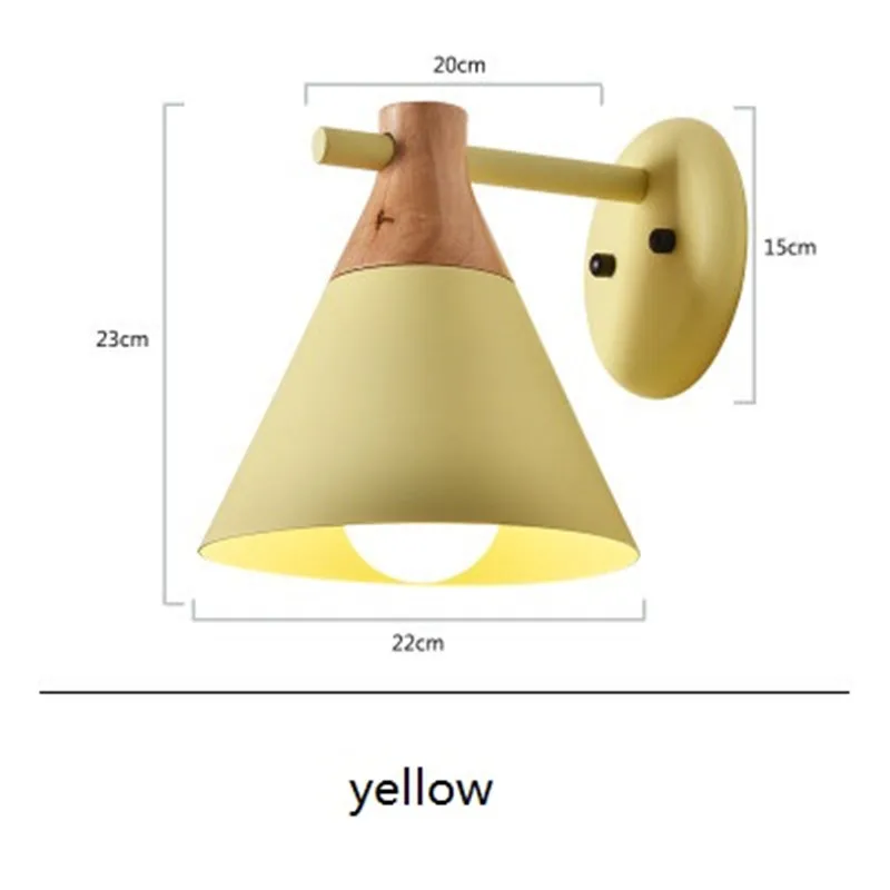 Nordic Design Loft Style Wood Iron Wall Sconce Modern LED Light Fixtures Home Bedroom Bedside Lamp Indoor Lighting | Лампы и освещение