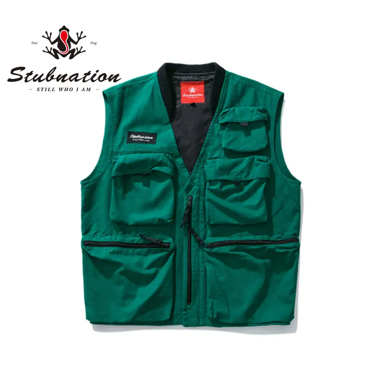Stubnation 2018 A/W Multi большими карманами жилет куртка нам Размеры | Мужская одежда