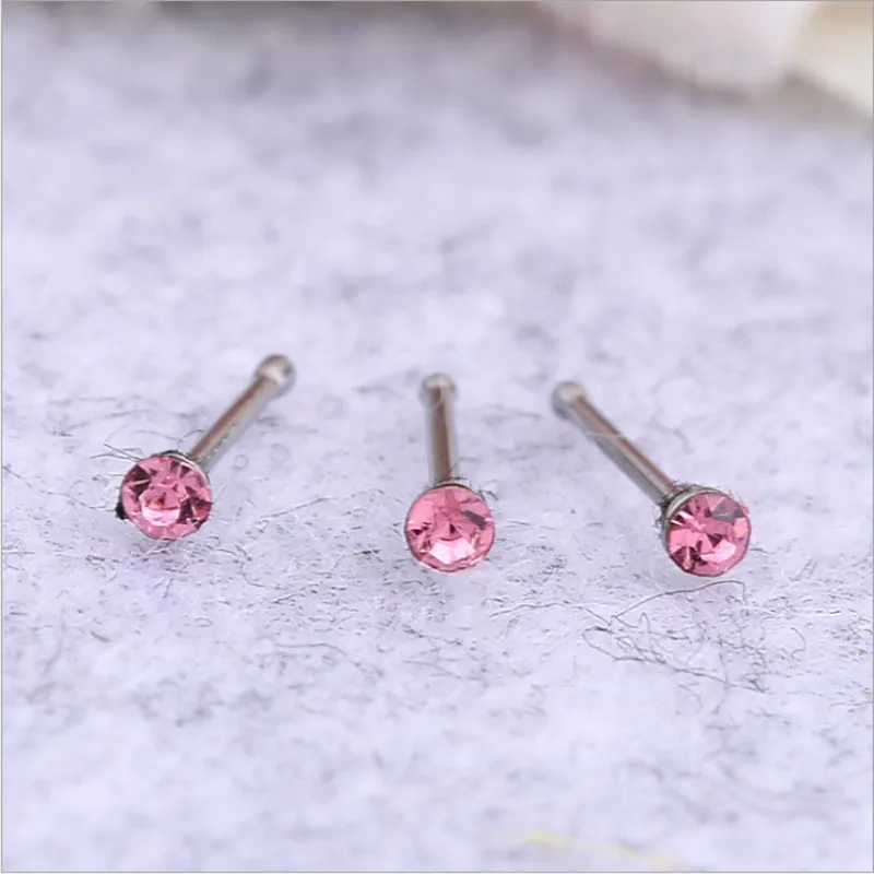 Серьги гвоздики из нержавеющей стали с кристаллами хирургические ювелирные