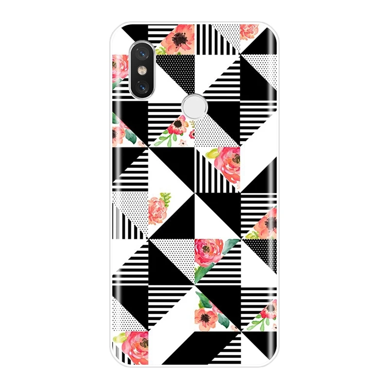 Мягкий чехол для телефона Xiaomi Mi 5 5C 5S 5X 6 6X Plus геометрический цветочный эстетичный