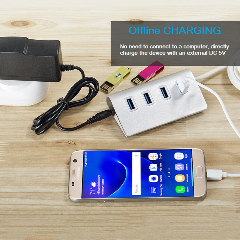 USB разветвитель из алюминиевого сплава 5 Гбит/с 4 порта|USB-хабы| |