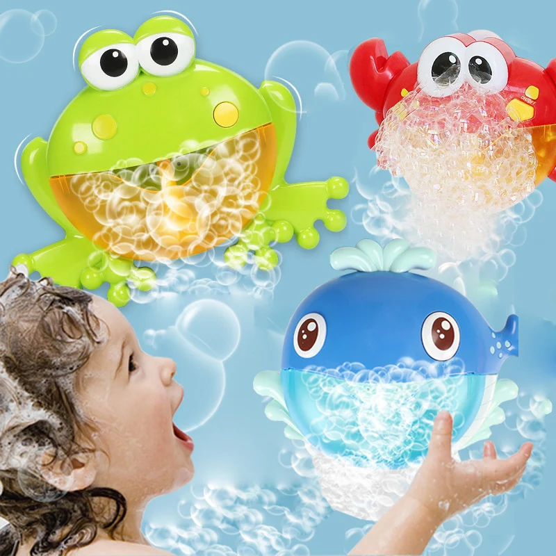 

Kids Swimming Water Toys Newborns Baby Bath Toys Frogs Bubble Maker Blower Automatic With Music Wash Bath Play Toy for Children