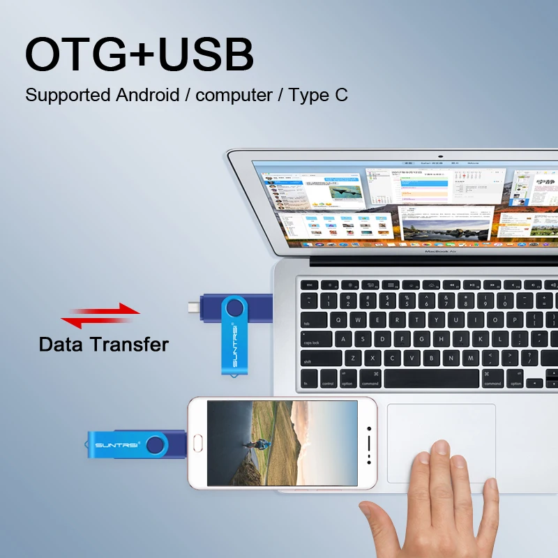 Suntrsi USB 2 0 флеш-накопитель 128 Гб 64 TYPE C Многофункциональный OTG stick 32 металлический