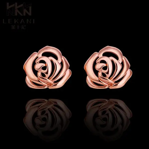 Flower Shaped Earrings For Women 18K Rose Gold Plated New Fashion Fine Jewelry Brinco | Украшения и аксессуары