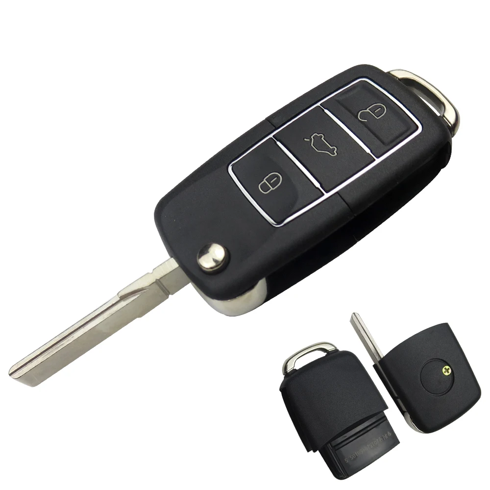OkeyTech Автомобильный откидной складной чехол для ключей V W Volkswagen Beetle 3 кнопки HAA Uncut Пустой Клинок Синий черный зеленый красный оранжевый