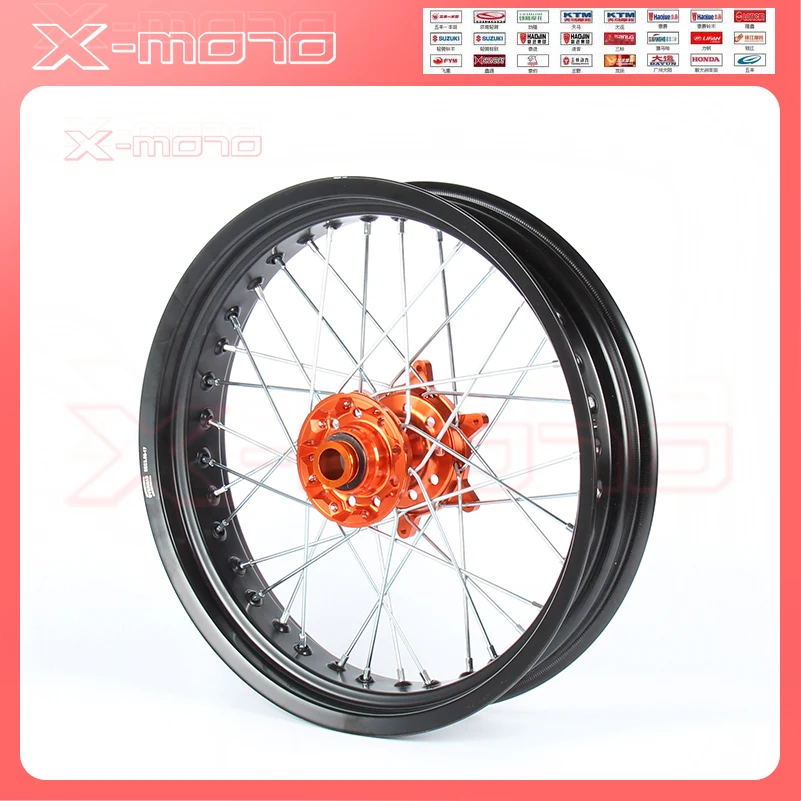 Колеса 3 5/5 0*17 &quotSupermotard 2008 2007 оранжевая ступица черный обод для KTM SXF EXC-R SX EXC 300 450 125