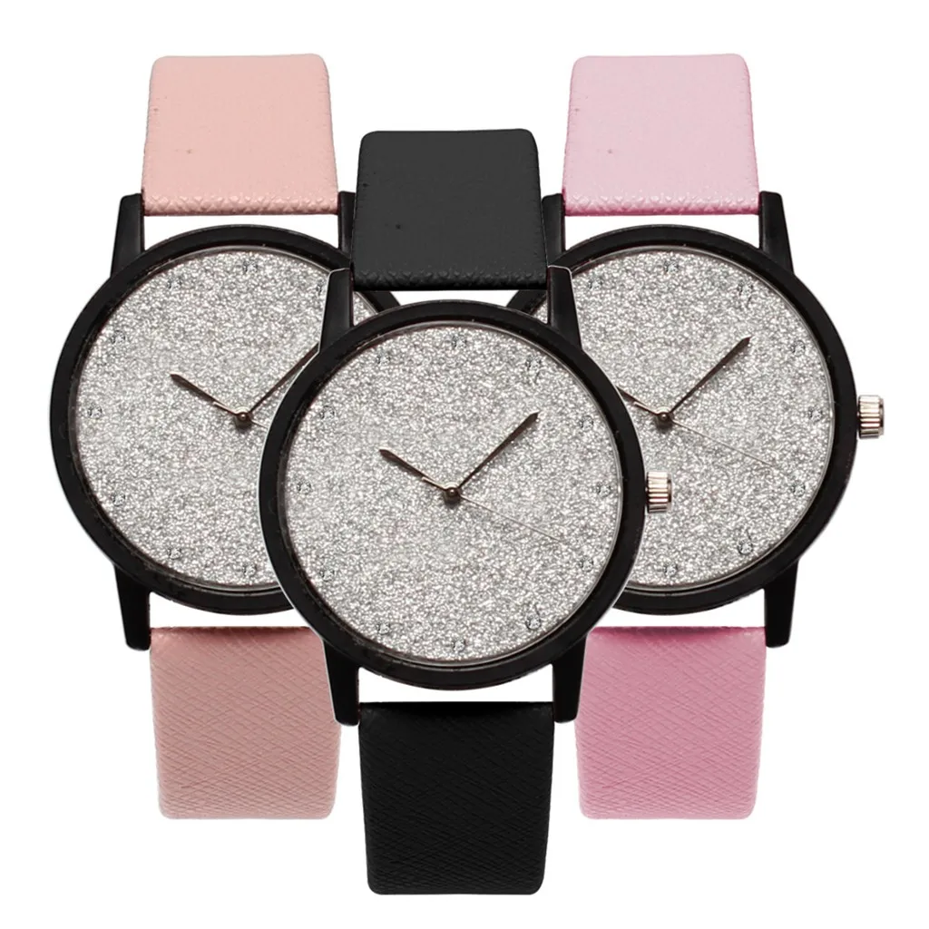 Часы Reloj Mujer модные кварцевые женские часы с выпуклым стеклом кожаные наручные