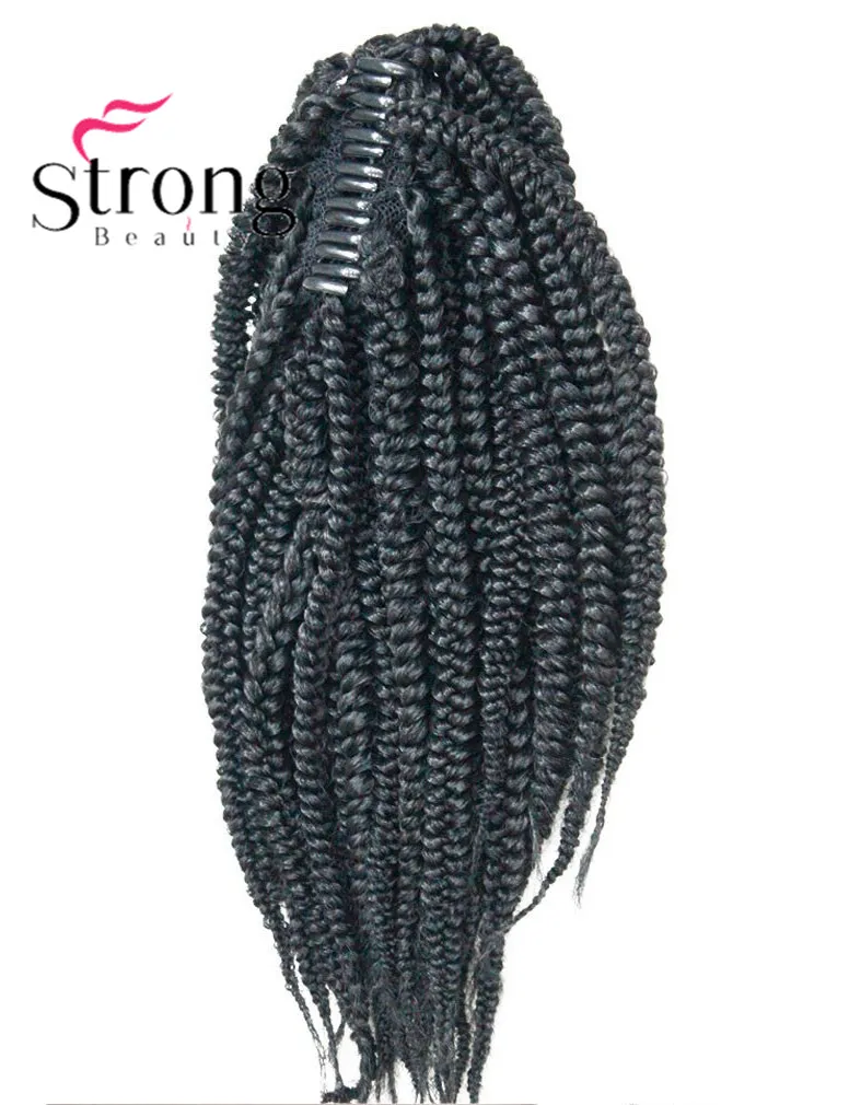 StrongBeauty длинные афро кудрявые вязанные крючком скрученные косички конский хвост