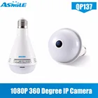 Новинка, панорамный Bluetooth-динамик QP137, 2 МП, HD, 1080P, 360 градусов, встроенная IP-камера WFI, энергосберегающий, белый свет