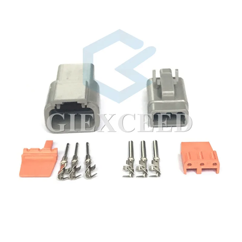 1 Set 3Pin 1 комплект Deutsch DTM детям от 2 до 12 лет P DTM06-2S 3S 4S DTM04-2P 3P 4P 6 8 12P 20-24AWG Водонепроницаемый разъем с шпильки автомобильной герметичный разъем - Название цвета: 1 Set 3Pin