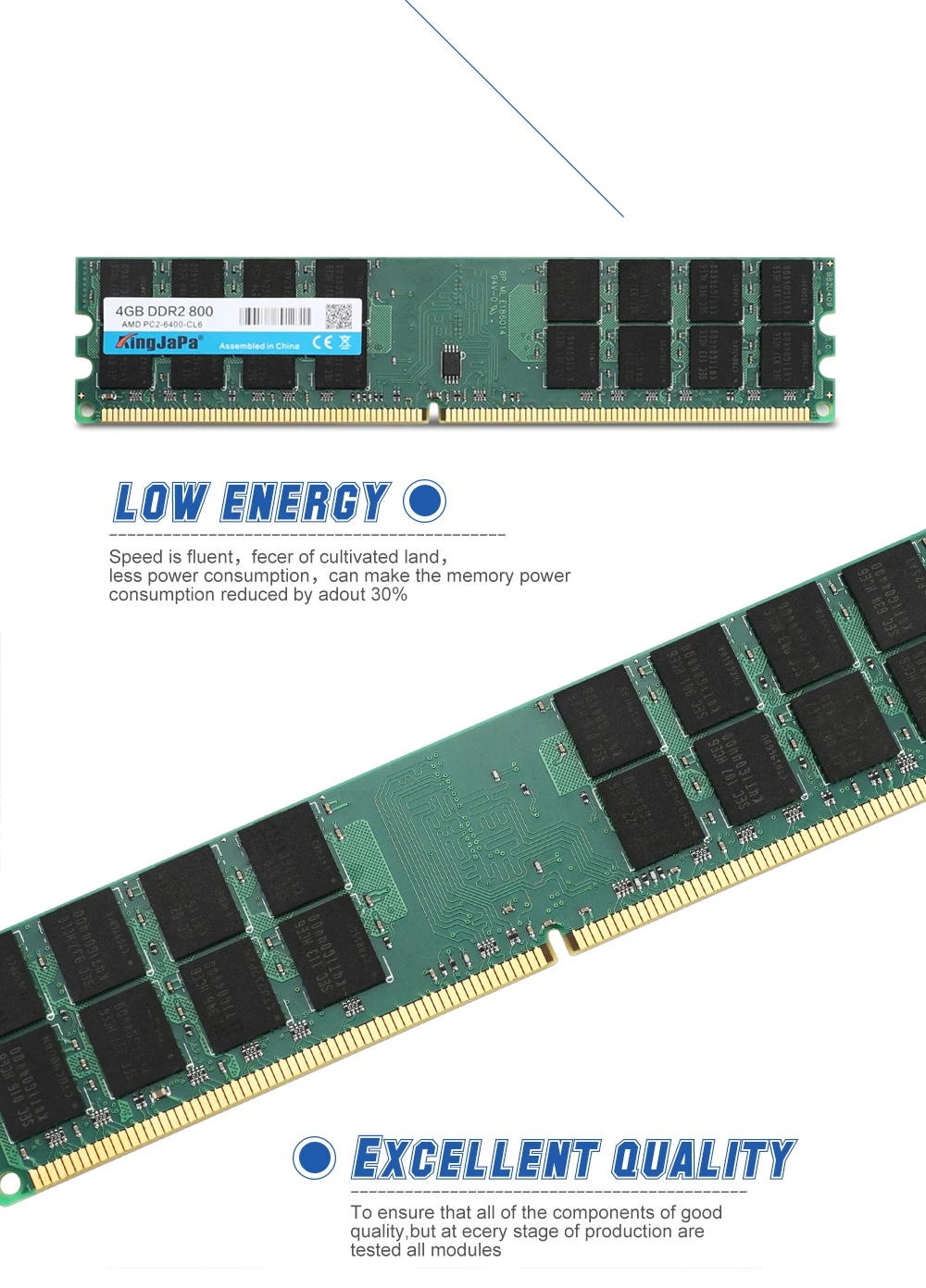 Kingjapa оперативная память DDR3 4 Гб 1333 МГц Desktop Memory 240pin 1,5 V 2 ГБ 8 ГБ DIMM 1600 PC3 12800 CL11 DDR2 2G 800 МГц PC2-6400U
