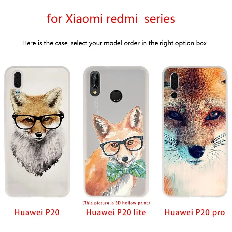 Мягкие чехлы для Huawei P40 P30 P20 Pro P10 Lite E Plus P Smart Z 2020 2019 Mr Fox glasses|Бамперы| |