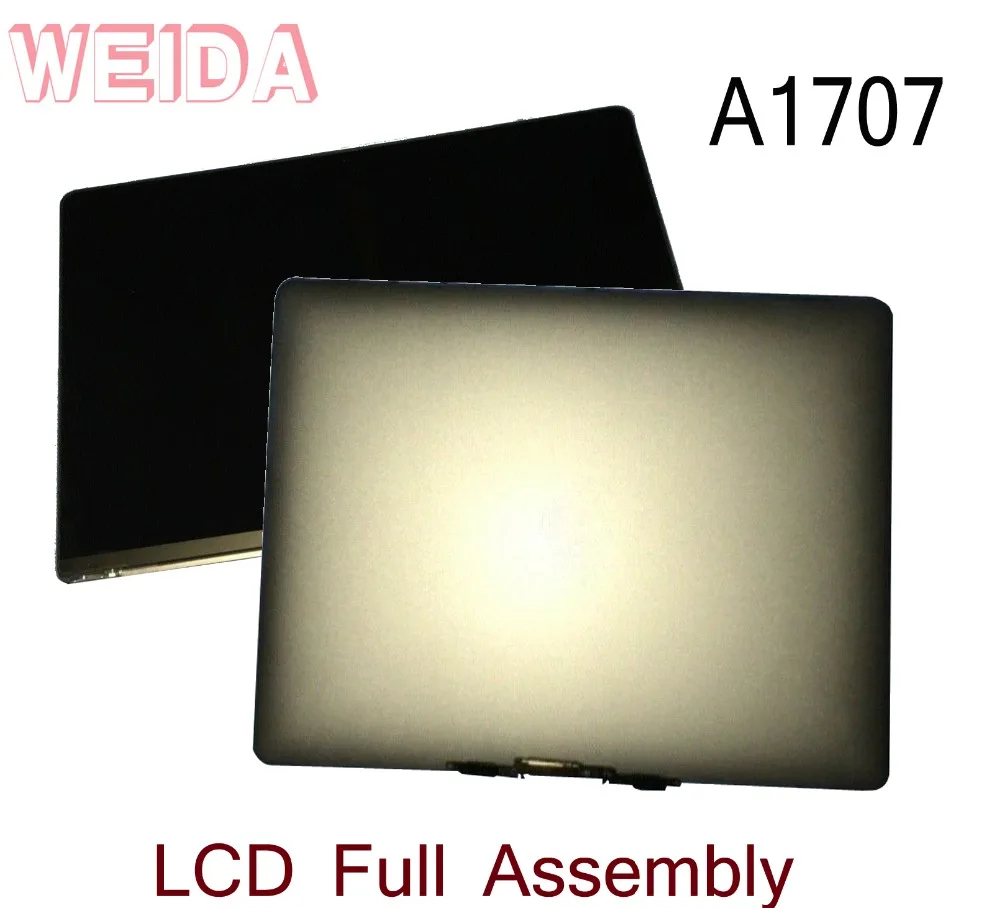 

95% Новый ЖК-дисплей WEIDA 15,4 дюйма для Macbook Retina A1707, дисплей с сенсорным экраном, полная сборка, замена A1707, серебристый/серый