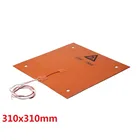 Силиконовый нагреватель 310 мм x 310 мм 750 Вт @ 220 В, детали для 3D-принтера, нагревательная пластина с винтовыми отверстиями, NTC 3950 100K, 3 м