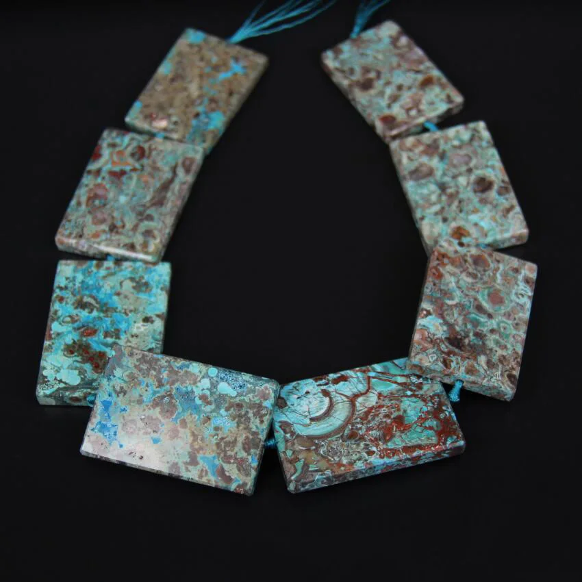 8 шт./нить большой размер с центральным отверстием необработанные синие морские