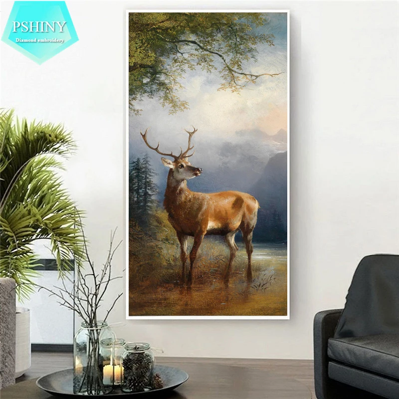 Набор для алмазной вышивки Олень|diamond embroidery|deer diamond paintingmosaic kit |