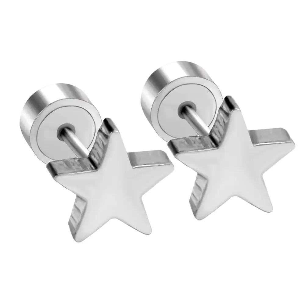silver Милые детские/серьги для молодой женщины из нержавеющей стали золото/серебро звезда серьги-кольца, модные ювелирные украшения Bijoux Brinco дропшиппинг подарок - Окраска металла: silver
