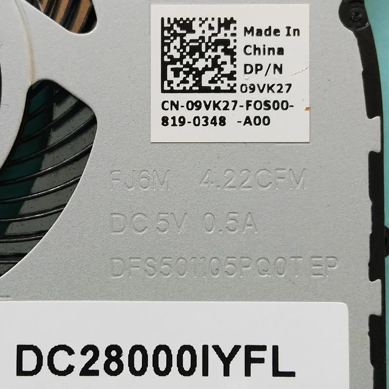 Новый оригинальный вентилятор охлаждения процессора для ноутбука Dell Latitude 5580 09VK27
