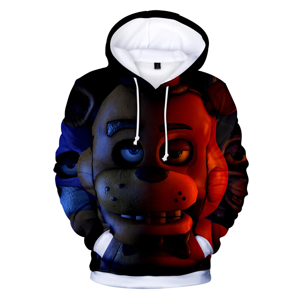 Толстовка Fnaf детская с мультяшным медведем свитшот надписью Five Nights At FNAF худи в