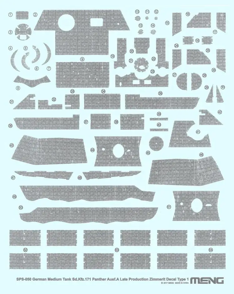 Meng МОДЕЛЬ SPS-050 1/35 пантера Ausf. Поздний выпуск зиммерит наклейка тип 1