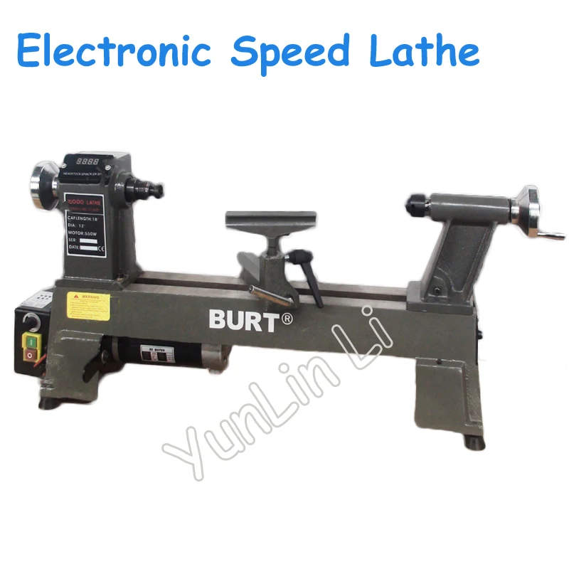 

220 В 550 Вт электронный токарный станок с регулировкой скорости, маленький чугунный токарный станок для деревообработки, цифровой дисплей, то...