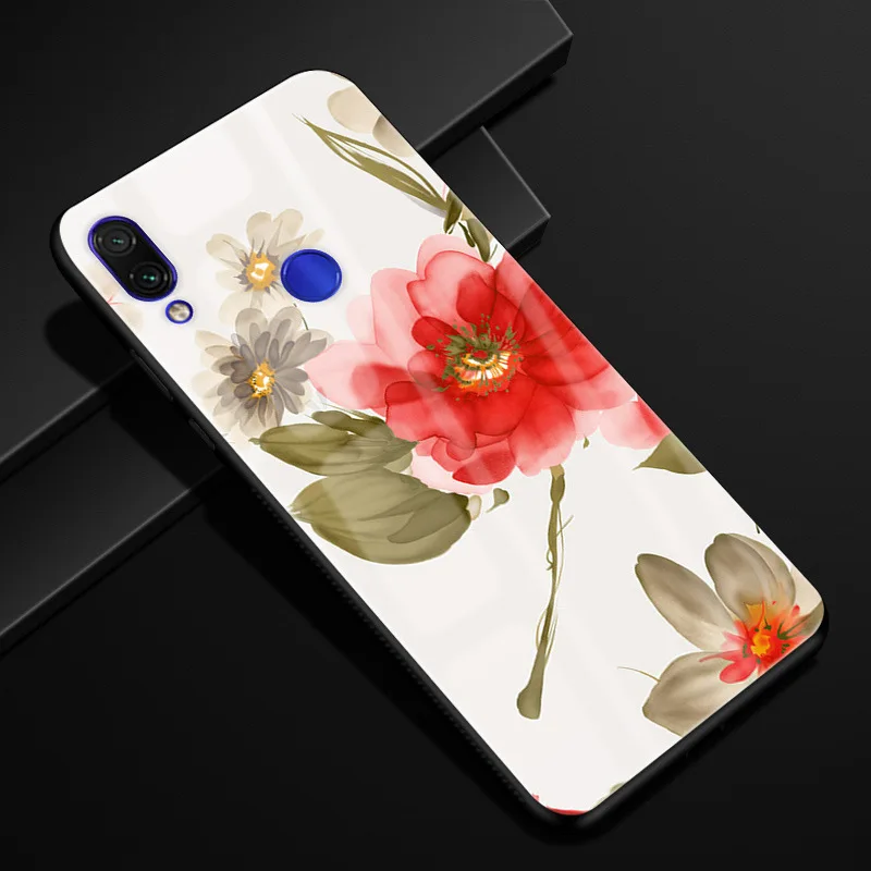 a7 Для Xiaomi Redmi Note 7 чехол Модный Жесткий PC стекло задняя крышка для Xiaomi Redmi Note 7 Pro силиконовая рамка Fundas Redmi Note7 Capa - Цвет: a7