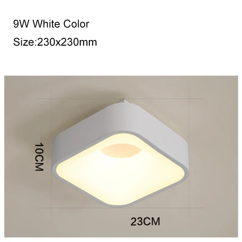 White 230x230mm NEO Gleam круглые/квадратные/треугольные современные светодиодные потолочные лампы для гостиной, спальни, кабинета с регулируемой яркостью+ RC потолочные светильники - Цвет корпуса: White 230x230mm