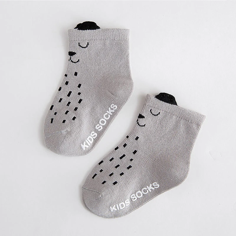 2 Pairs Of Selling 0-3 Baby Socks 100%Cotton Warm animal Cartoon Cute Breathable Non-slip Spring Autumn Boy Girl Newborn | Мать и ребенок