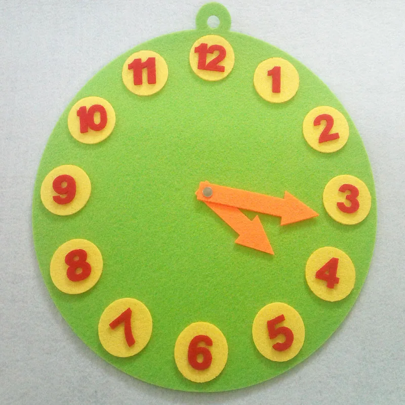 ZY Cartoon Kids Early Learning Moveable Clock &amp Weather Forecast Nonwoven DIY Felt Fabric Handmade Sewing |