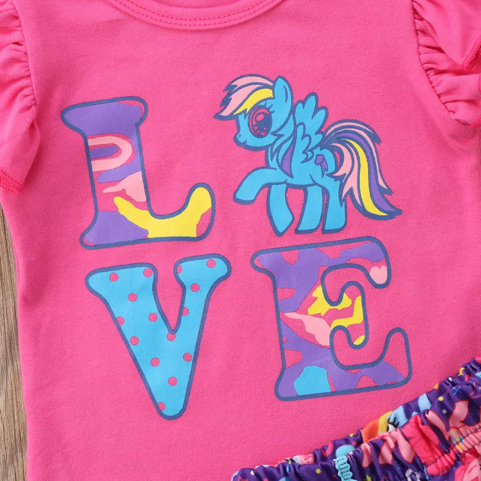 Летняя одежда для новорожденных детей и девочек с кисточками единорогом