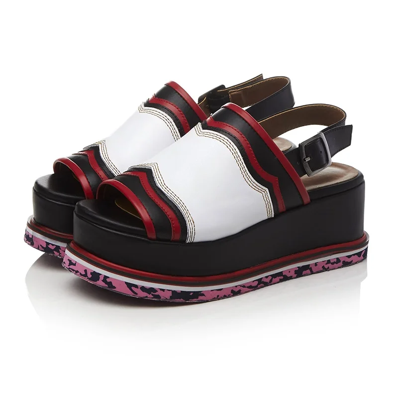 Конского волоса Платформы peep toe дамы женская обувь сандалии Удобные летние