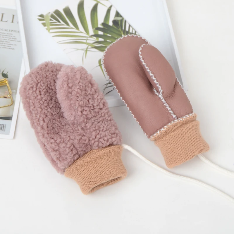 MPPM Новое поступление зимние для маленьких мальчиков девочек перчатки овчины