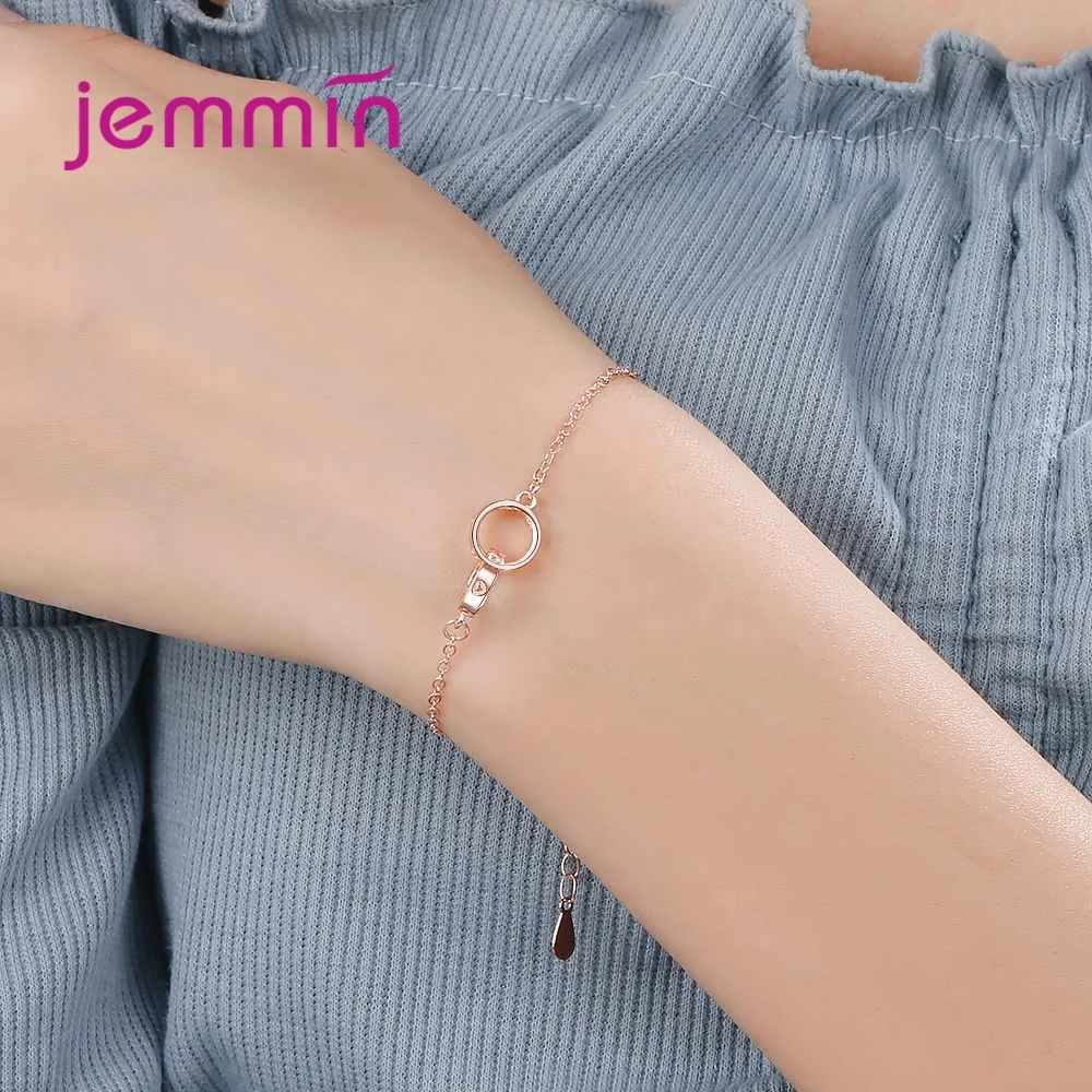 Fantastic Beautiful Rose Gold Color Double Rings Sweet Pretty Luxury Trendy Bracelets For Women Lover Gifts Jewelry Accessory | Украшения и