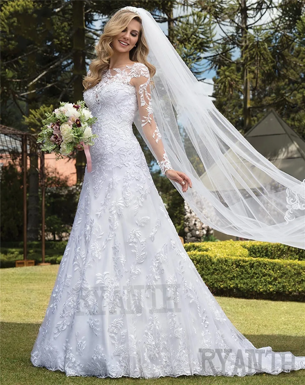 

Cheap Vestido de noiva 2023 New Arrival Long Sleeves Lace Mermaid Wedding Dress Custom Made Robe de mariee Luxury Wedding Gowns