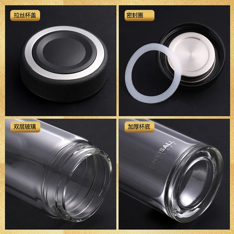 500 мл двухслойная стеклянная чашка для воды чая сок кофейные стаканы бутылки из