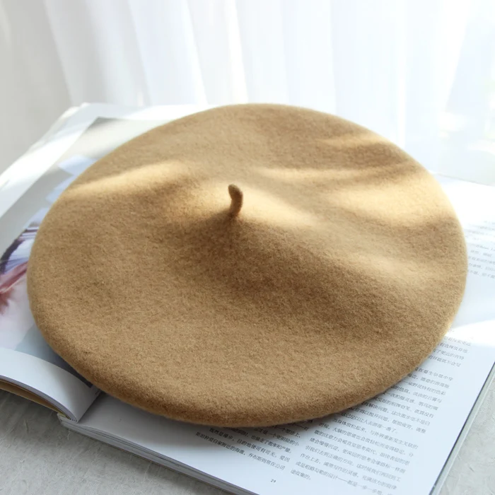 Зимние Для женщин шляпа Винтаж береты шерсть 32 цвета Кепки Gorras Planas мужские шляпы