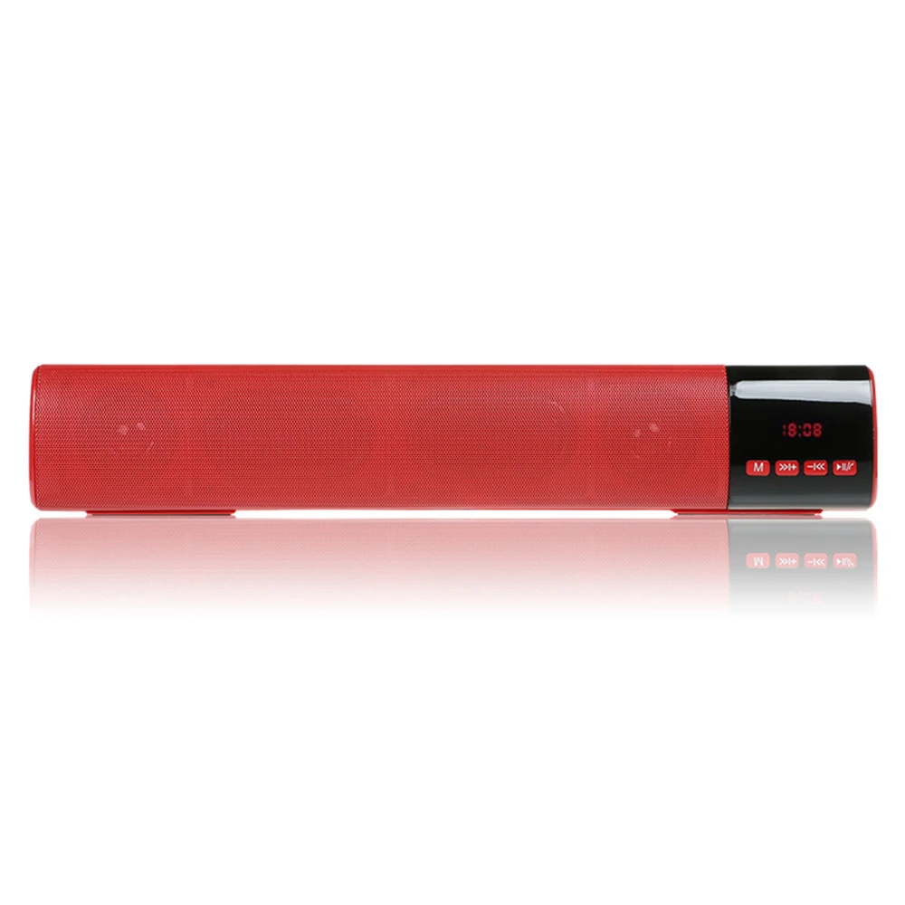 red without box TOPROAD беспроводной Саундбар 10 Вт Bluetooth динамик двойной бас 3D объемный музыкальный плеер Поддержка FM TF AUX altavoz для ПК ТВ телефона - Цвет: red without box