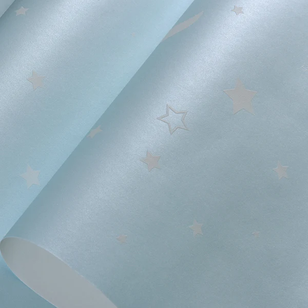 Star Blue Самоклеящиеся светящиеся обои для детской комнаты с изображением звезд и луны, 3D флуоресцентные обои для спальни, обои для девочек, потолочные наклейки на стену - Цвет: Star Blue