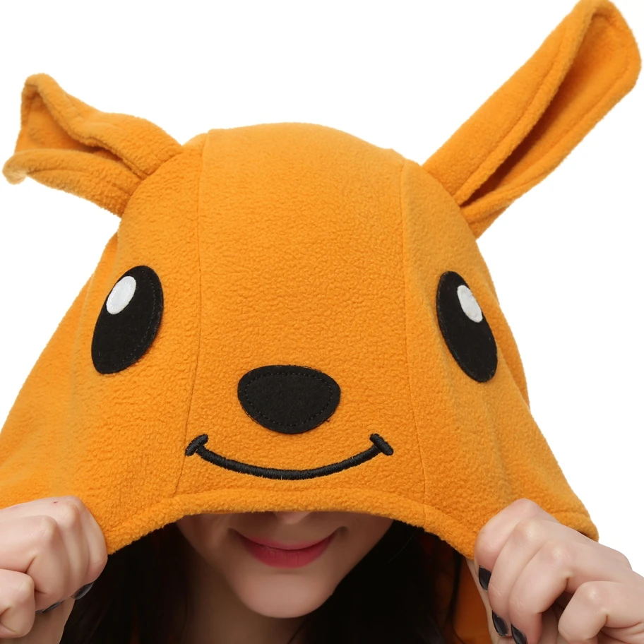 Костюм для взрослых из флиса kguurumi Аниме Косплей Костюм Кенгуру Животных комбинезоны пижамы Хэллоуин карнавал маскарад Вечерние Комбинезоны