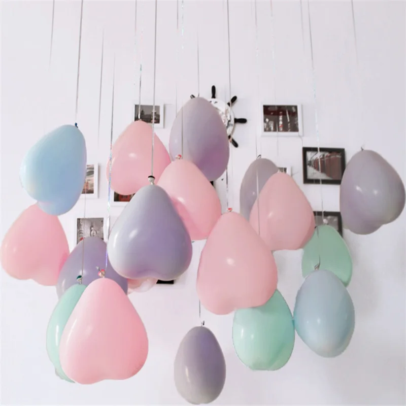 10 шт. Свадебные латексные шары в форме сердца ярких цветов розовый синий