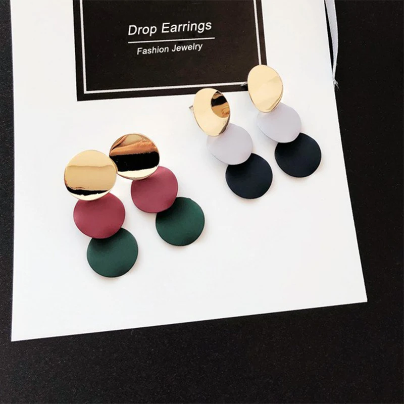 Женские серьги с геометрическим узором Винтажные капельки в стиле панк