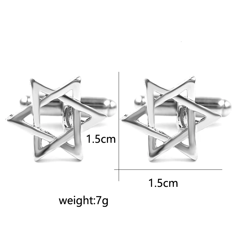 Шестиугольная кожа Звезда Давида брендовые манжеты для костюма запонки