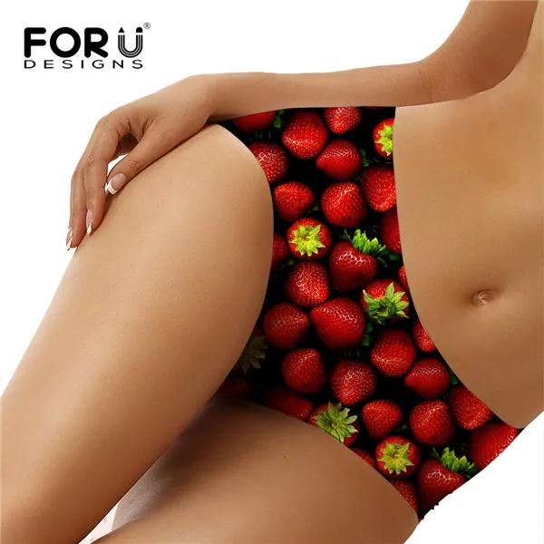 FORUDESIGNS/высококачественные бесшовные трусики для женщин 3D много фруктов узор женские трусики мягкие трусики сексуальное женское нижнее белье размера плюс - Цвет: C0505AM