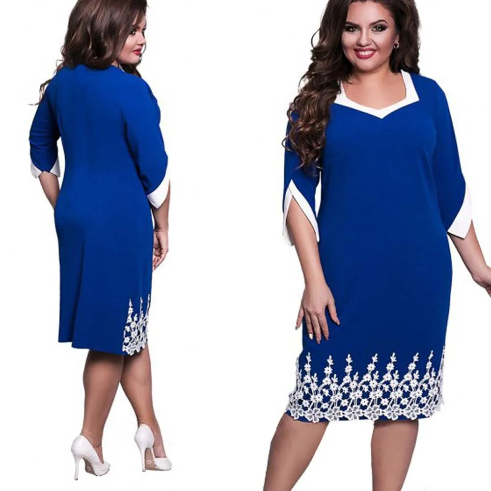 Кружевное лоскутное женское платье модное осеннее стильное офисное дамское