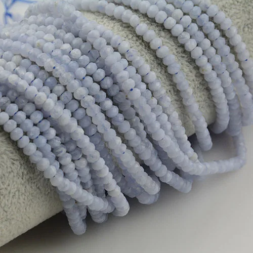 Blue Lace Agate Натуральный Полудрагоценный камень граненые бусины 4x2mm~ 4x3 мм, сапфир, аквамарин, шпинель, Lapis только для того, чтобы сделать так, чтобы это было лабрадорит, Sunstone и т. д - Цвет: Blue Lace Agate