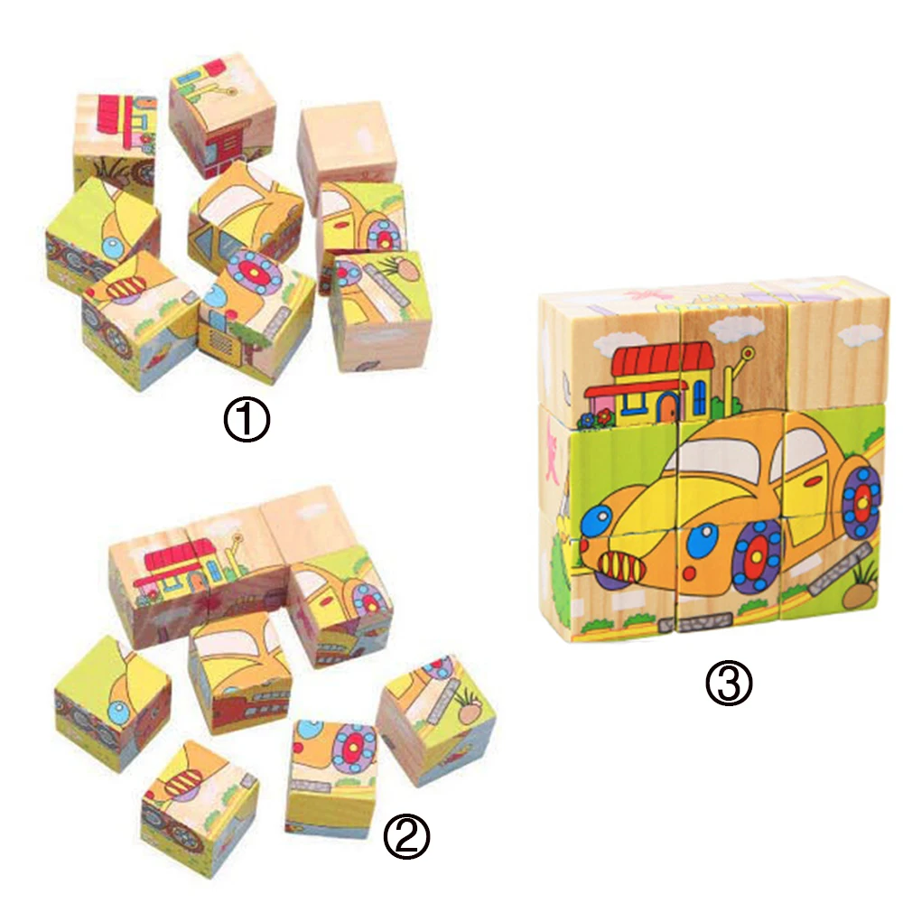 6PCS/set Wood Pazel Game Toy for Kids DIY Pazzle Early Teaching Children Educationai Puzzle Intelligence Assemble Yourself Puzle | Игрушки и