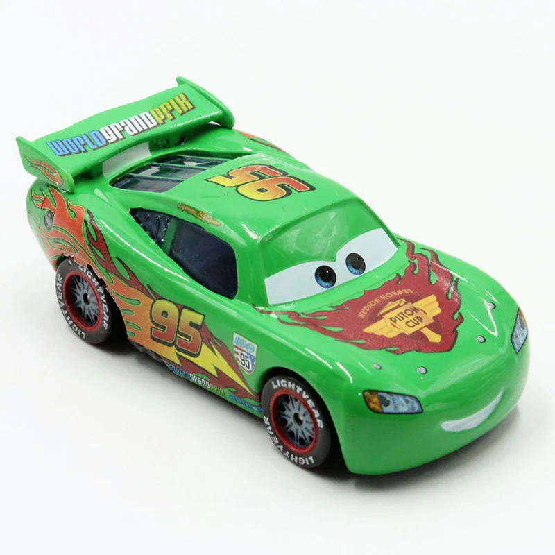 Disney Pixar машинки зеленый поршневые Кубка освещение McQueen литья под давлением Металл